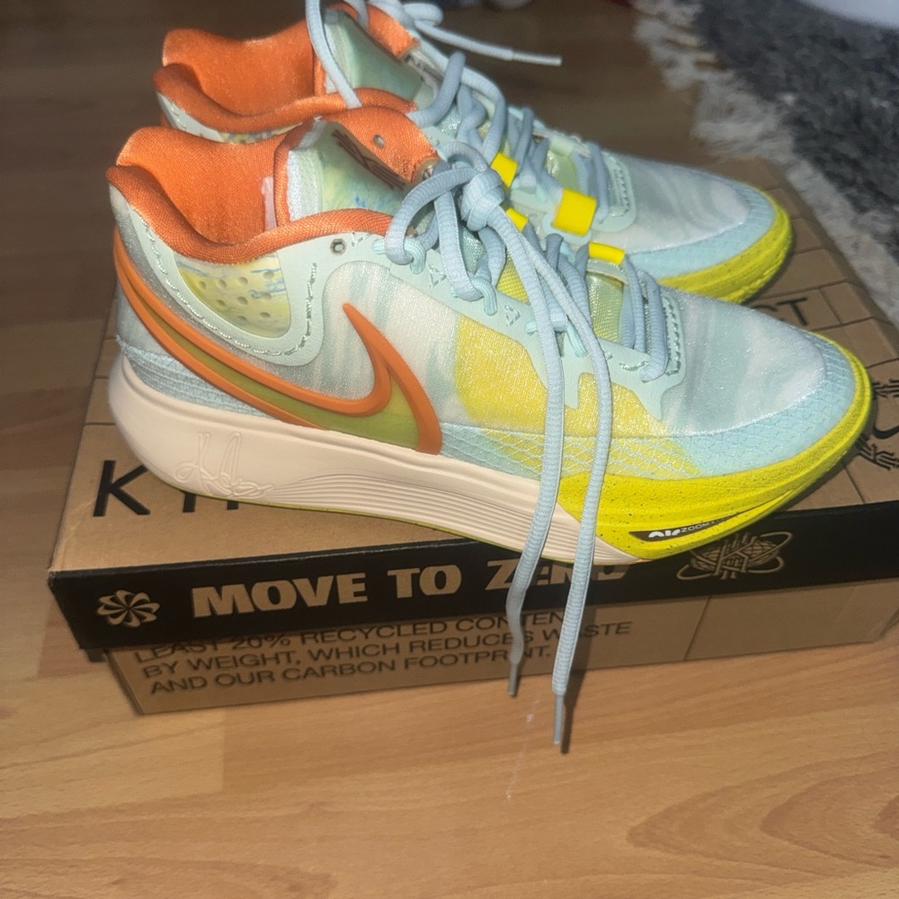 Nike Orange and Light Blue Sneakers